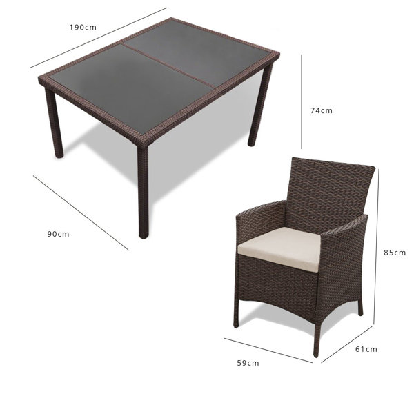 Garten Living 4-Sitzer Gartengarnitur Morpeth aus Polyrattan mit